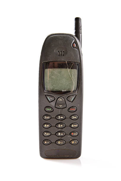 istock Old black cell phone isolated on the white background. 176568388