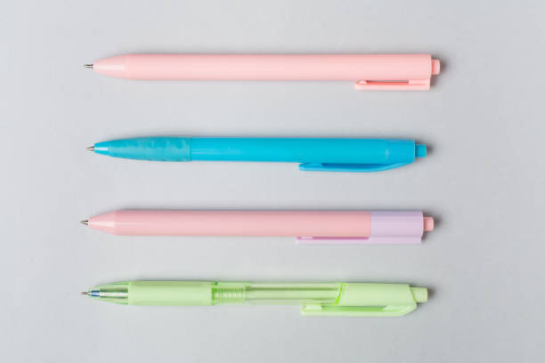 istock Pastel coloured pens on color backgroung, top view 1765692462