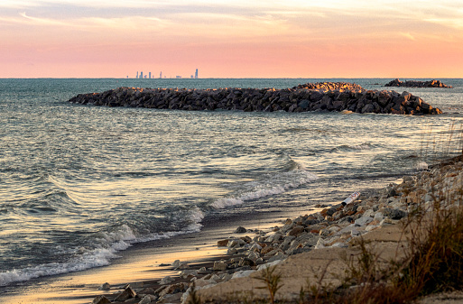 View of Chicago’s skyline from Illinois Beach State Park