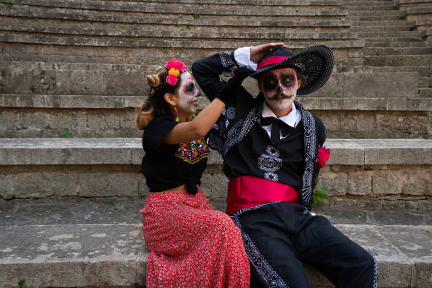 istock Couple of young people dressed as catrines 1765746444