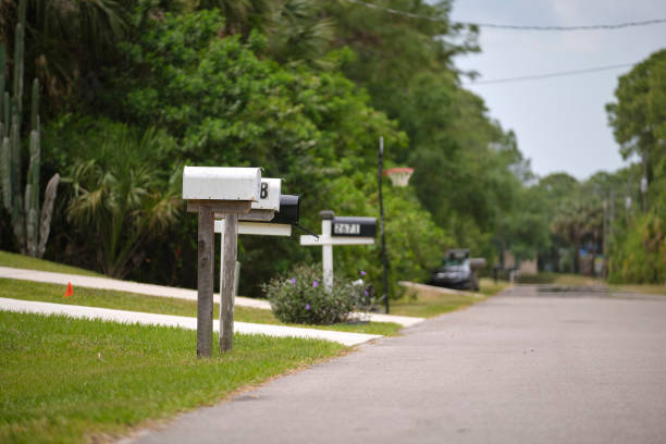 istock Typical american outdoors mail box on suburban street side 1765760052