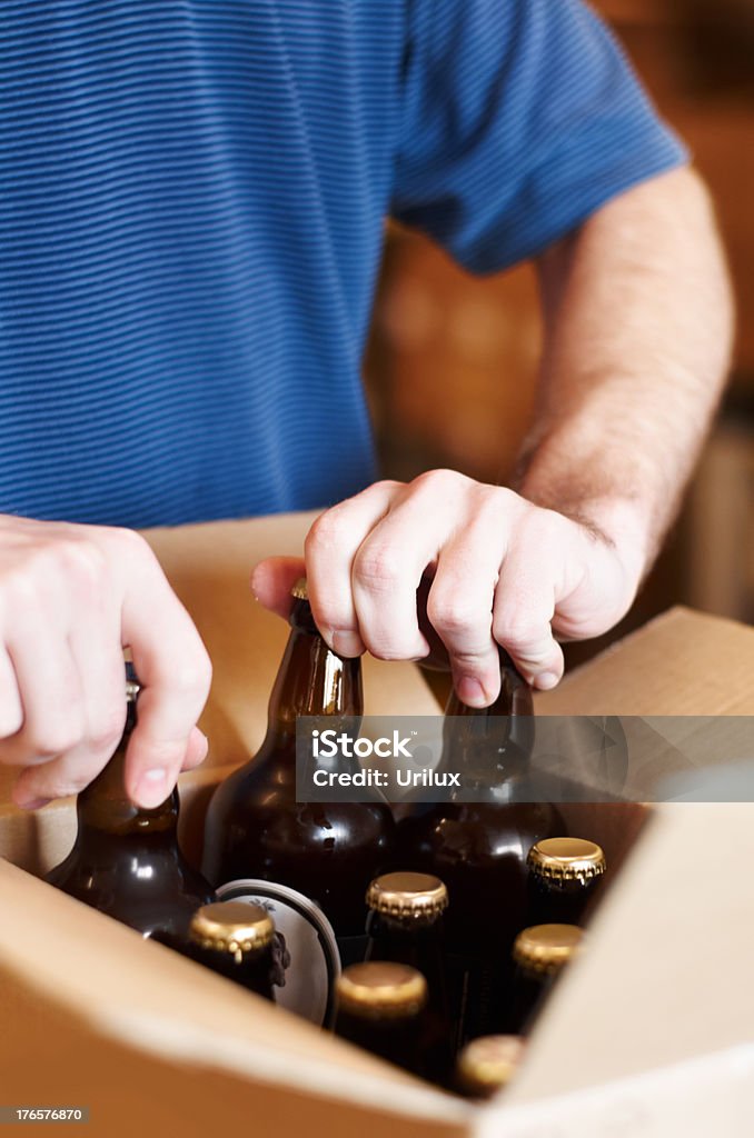 Each one is carefully packed  Beer - Alcohol Stock Photo