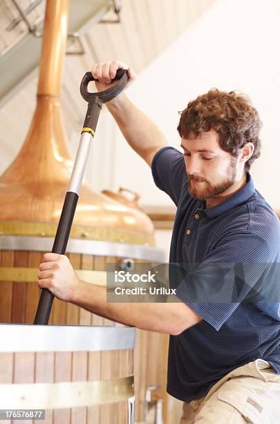Focused On His Job Stock Photo - Download Image Now - Adult, Brewery, Casual Clothing