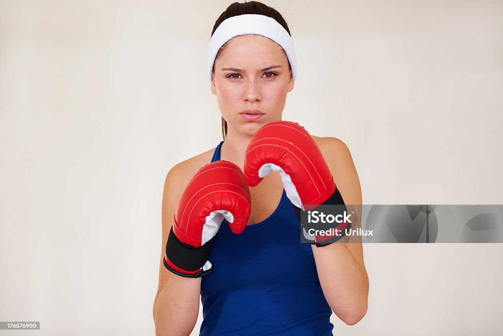 Taking her workout seriously!  Beautiful People Stock Photo