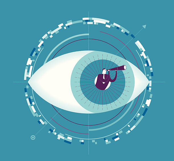 보기 - focus binoculars spy eyesight stock illustrations