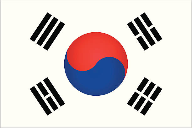 южнокорейский флаг - south korea stock illustrations
