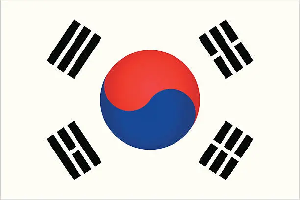 Vector illustration of south korea flag