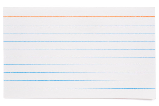 Line Ruled Index Cards White Lined Index Card Stock Photo - Download Image Now - Card File ...