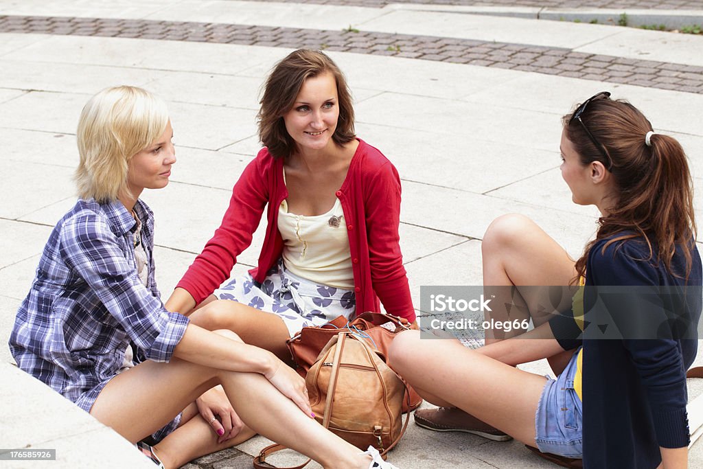 three young women Three young women spend their free time 20-24 Years Stock Photo