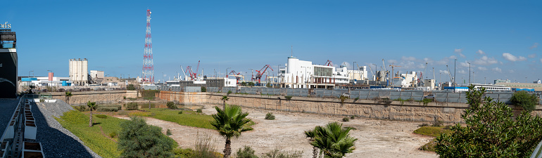 CASABLANCA, MOROCCO - Sep. 11, 2023: Cityscape close to Marina Shopping Centre, Casablanca, Morocco.