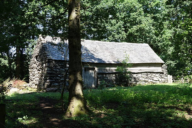 istock ancient stone barn in the woods highlighted by bright sunshine 176589260