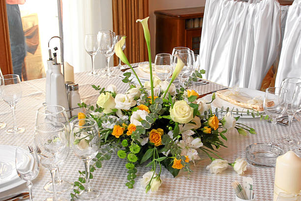 istock Tables decorated for a party or wedding reception 176592583