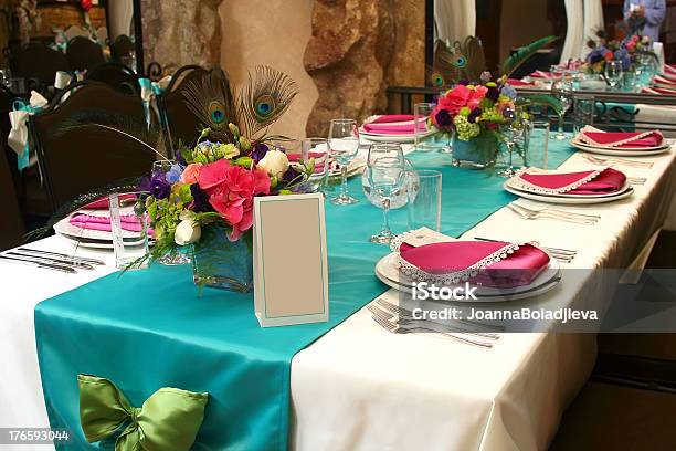 Tables Decorated For A Party Or Wedding Reception Stock Photo - Download Image Now - Arrangement, Banquet, Beauty