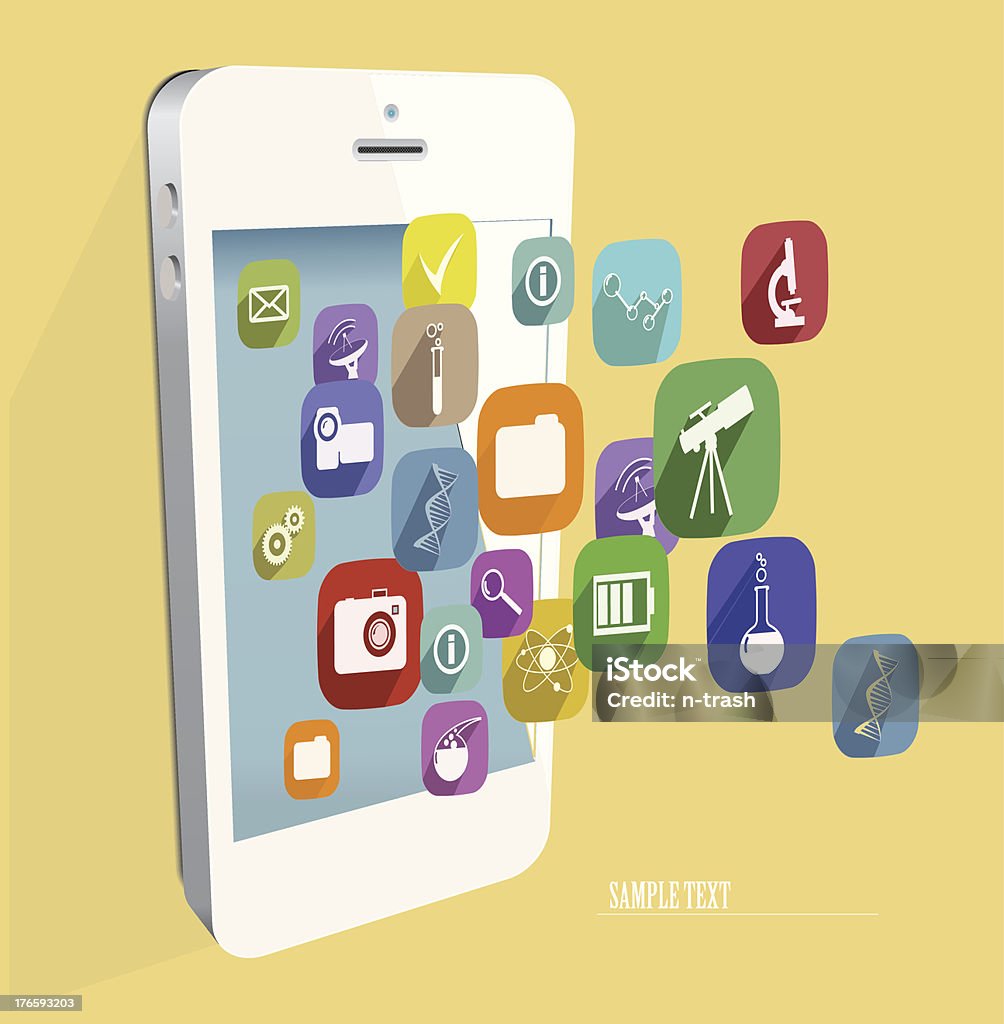 Kolorowe ikony aplikacji - Grafika wektorowa royalty-free (Aplikacja mobilna)