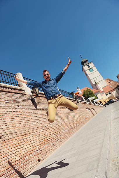 istock casual man jumping in Sibiu 176593295