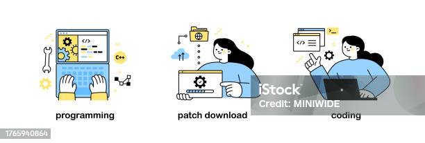 Software Developer Stock Illustration - Download Image Now - Analyzing ...