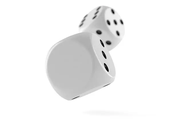 Blank dice isolated on white background