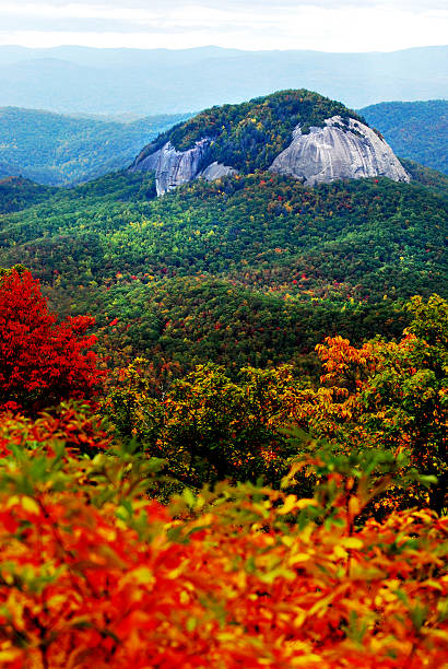 Blue Ridge Mountains Vibrant Fall Color stock photo