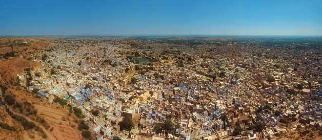 Overview of the sprawling city of Jodhpur, Rajasthan, India, from Meherangarh Fort