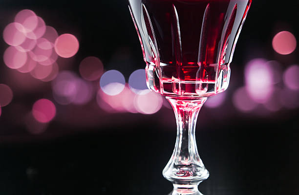 glass with red wine