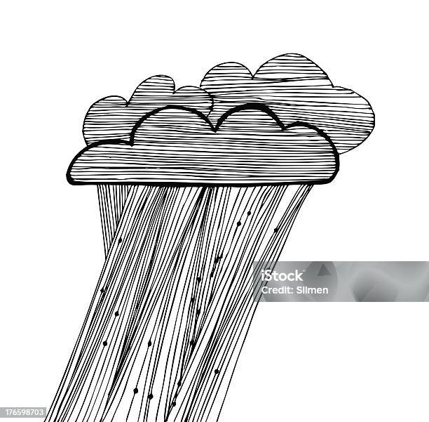 Vettore Lineare Nuvole Di Pioggia - Immagini vettoriali stock e altre immagini di Acqua - Acqua, Arte, Arti e mestieri
