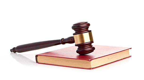 istock Judge's gavel on red legal book 176599050