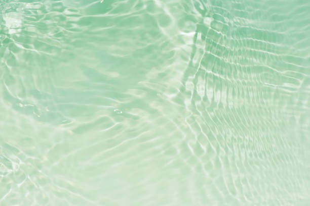 istock Defocus blurred transparent blue colored clear calm water surface texture with splashes reflection. Trendy abstract nature background. Water waves in sunlight with copy space. Blue watercolor shine. 1766003061