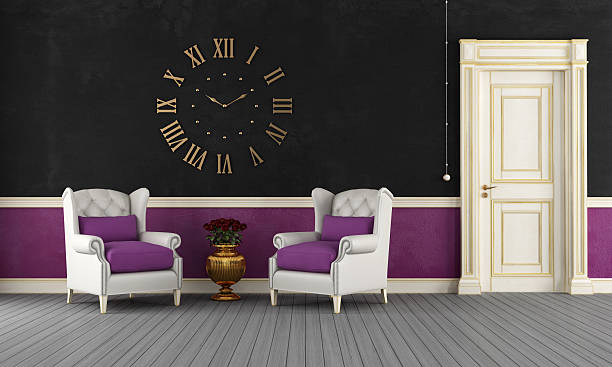 istock Black and purple vintage room 176600841