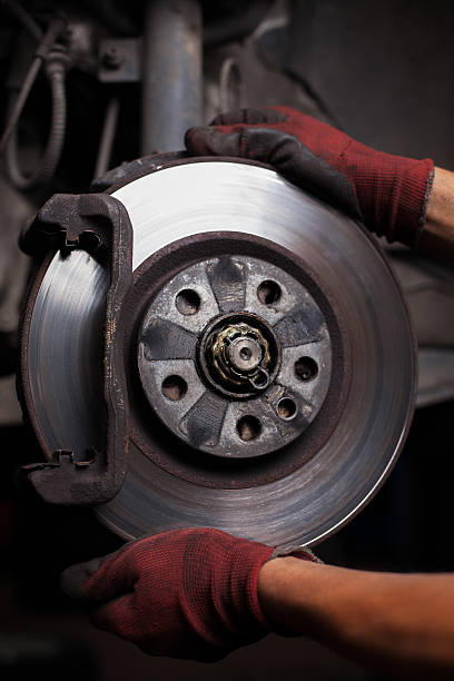 istock Repairing brakes on car 176601187