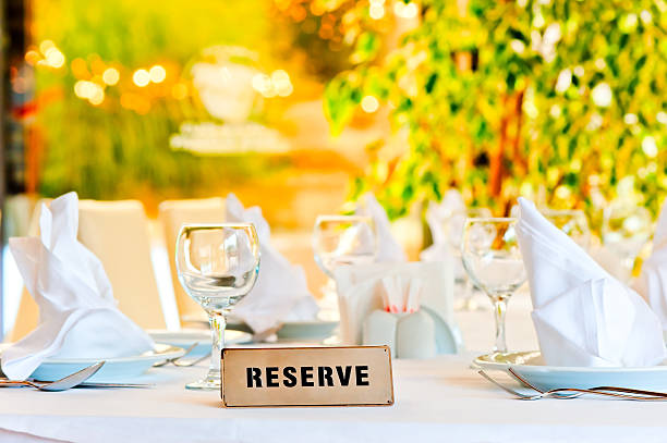 istock beautifully laid for supper table with a sign reserved 176601341