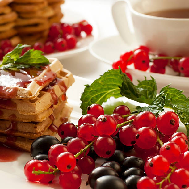 waffles with fresh berries