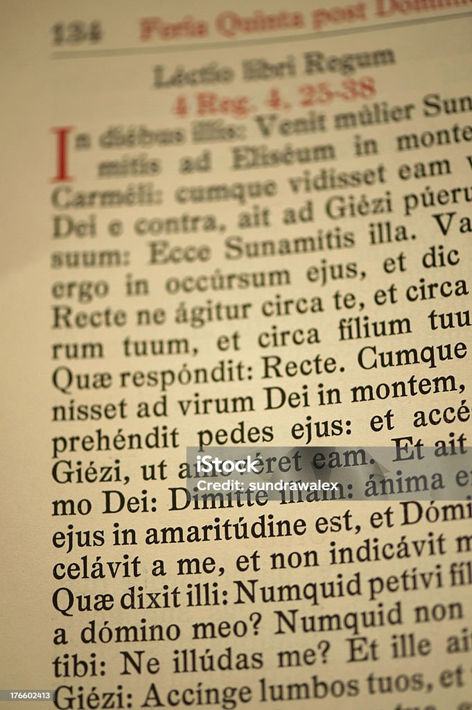 Page from old latin New testament Old Book Stock Photo