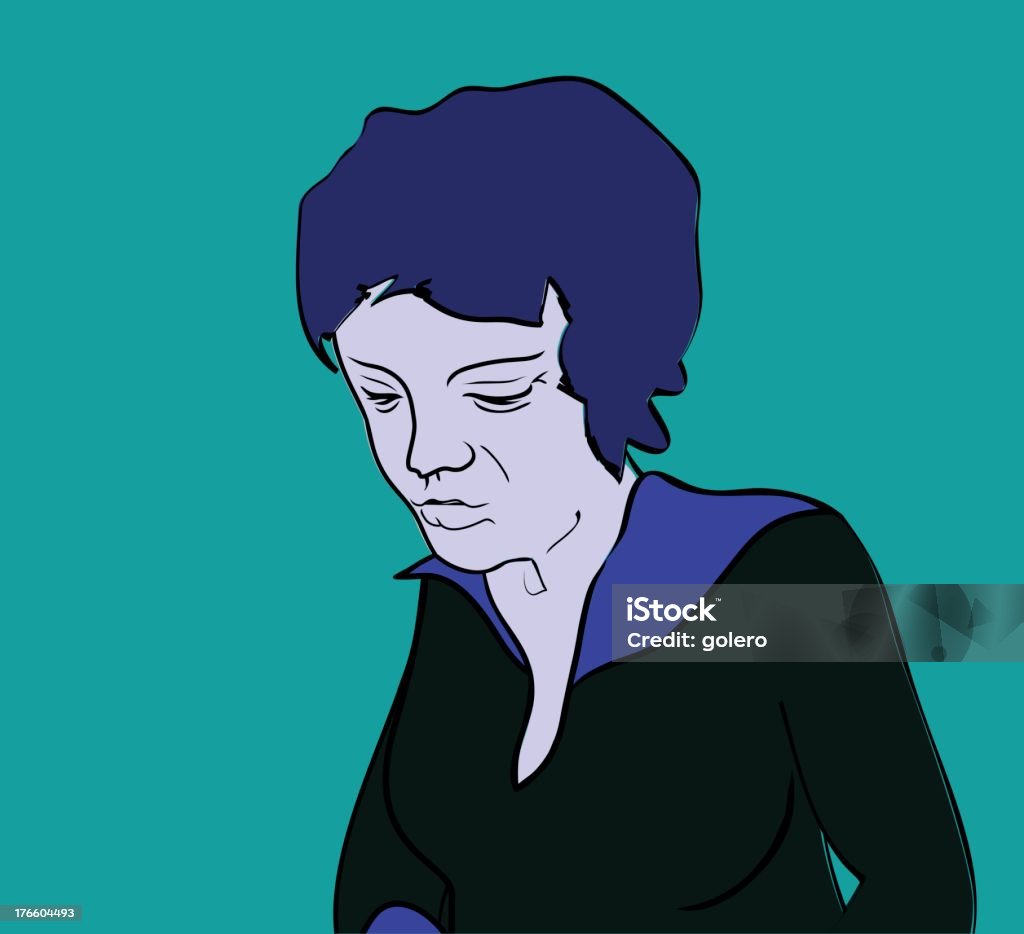 Femme triste plus - clipart vectoriel de Adulte libre de droits