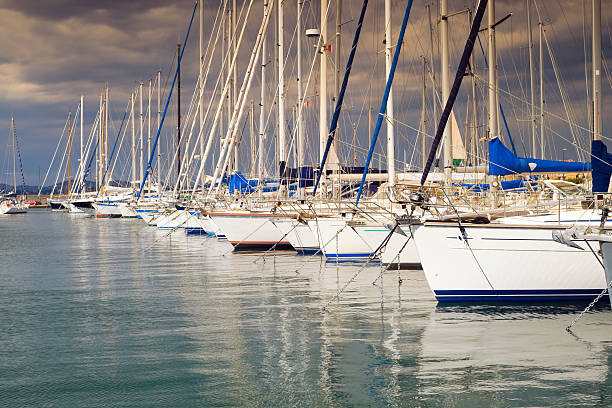 istock Yacht's Saint Tropez at sunset 176604550