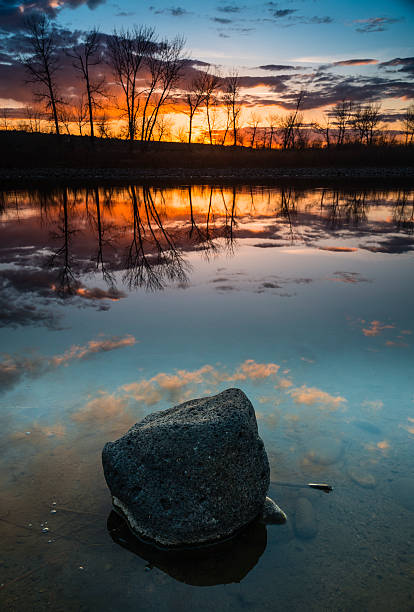 boise river pôr-do-sol - idaho boise sunset scenics - fotografias e filmes do acervo