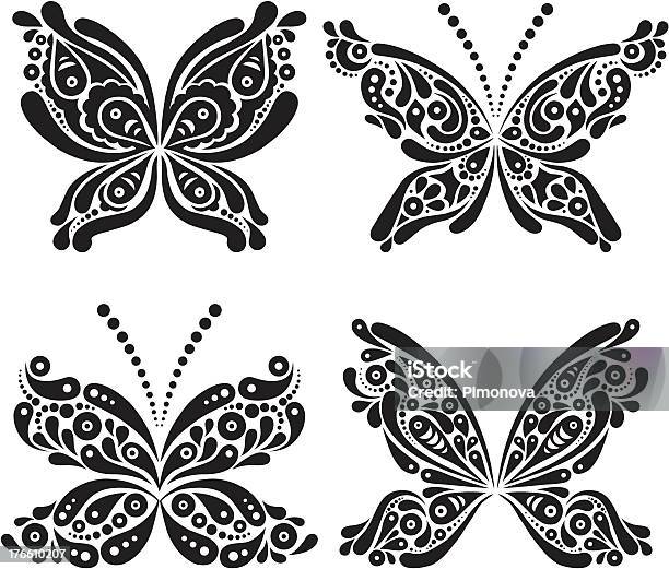 Set Di Simboli Di Farfalla - Immagini vettoriali stock e altre immagini di Ala di animale - Ala di animale, Astratto, Bellezza
