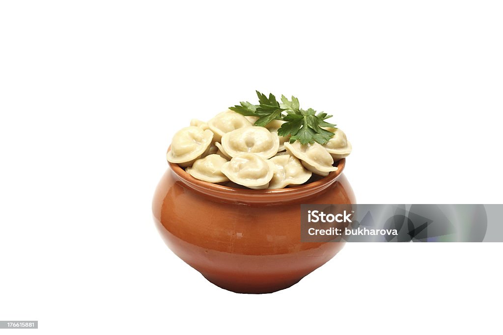 Russian carne Pelmeni (Perogies, Ravioli, i Ravioli) - Foto stock royalty-free di Bollito