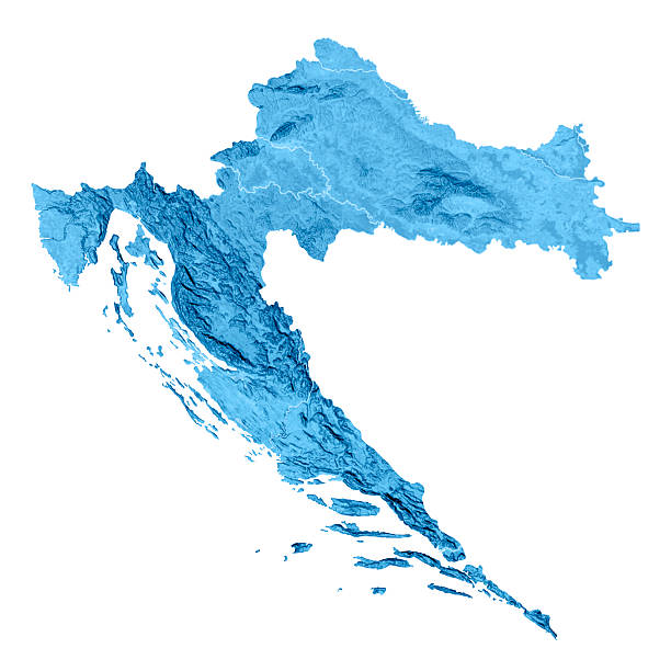 istock Croatia Topographic Map Isolated 176618296