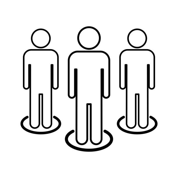ilustrações, clipart, desenhos animados e ícones de ícone linear de dados demográficos no fundo branco. - equality disabled stick figure equal opportunity