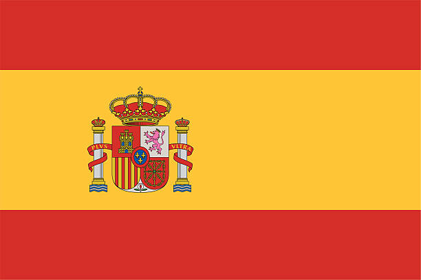 Flag of Spain icon with no background Rojigualda, Proportion 2:3, Flag of Spain. spanish flag stock illustrations