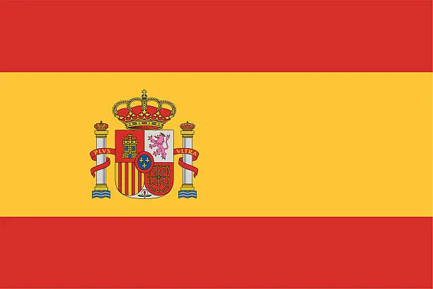 Vector illustration of Flag of Spain icon with no background