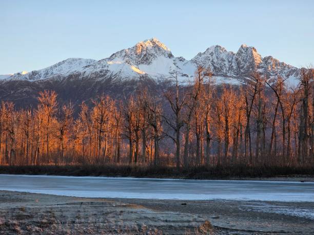 istock Sunset on the Chugach Mountains and Matanuska River 1766221801