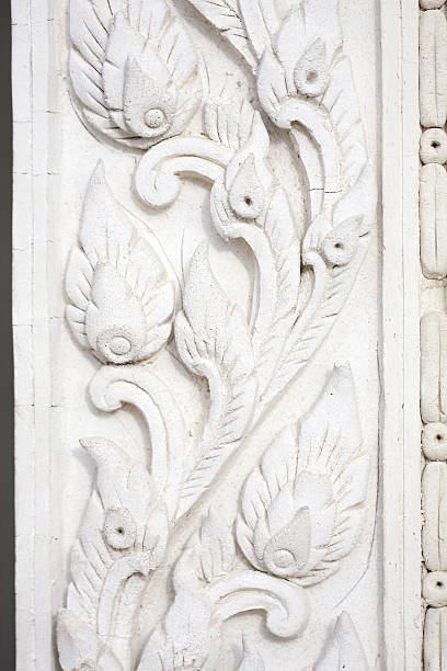 istock Abstract of Thailand style sculpture on wall 176622232