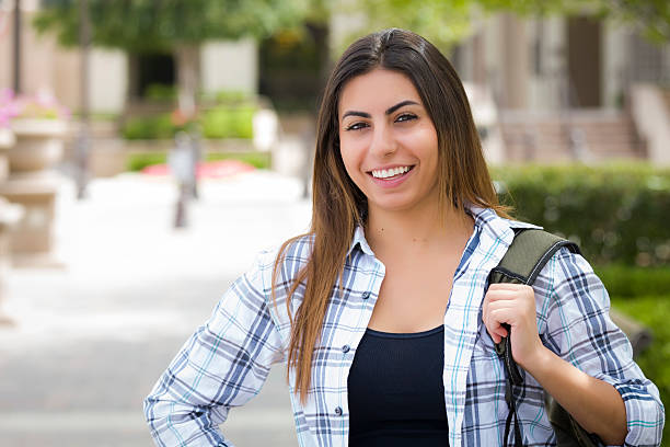 istock Mixed Race Female Student on School Campus 176622241