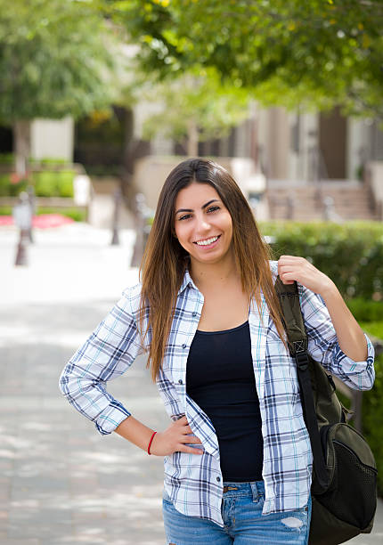 istock Mixed Race Female Student on School Campus 176622333