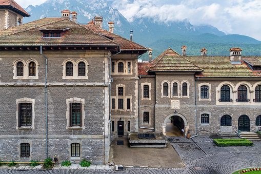 Resen, Macedonia - September 5, 2015: The Saraj is a historic neoclassical estate in Resen, Macedonia. It was built in the early 20th century by the local Ottoman bey, Ahmed Niyazi Bey. The Saraj's architectural style makes it unique in Macedonia. The name \