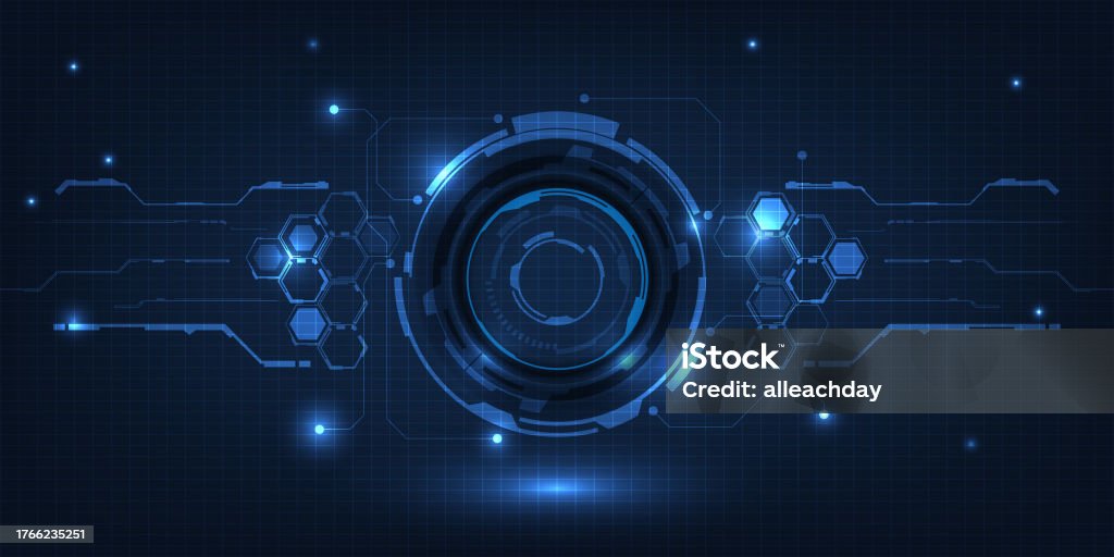 Vector Illustrations Of Abstract Blue Futuristic Digital High ...
