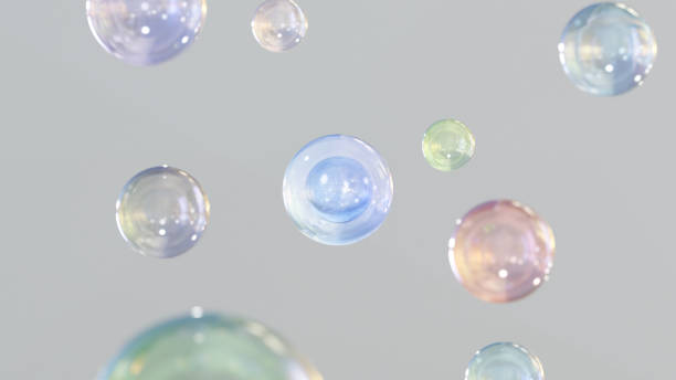 istock 3D cosmetic rendering Bubbles of serum on a fuzzy background 1766269556