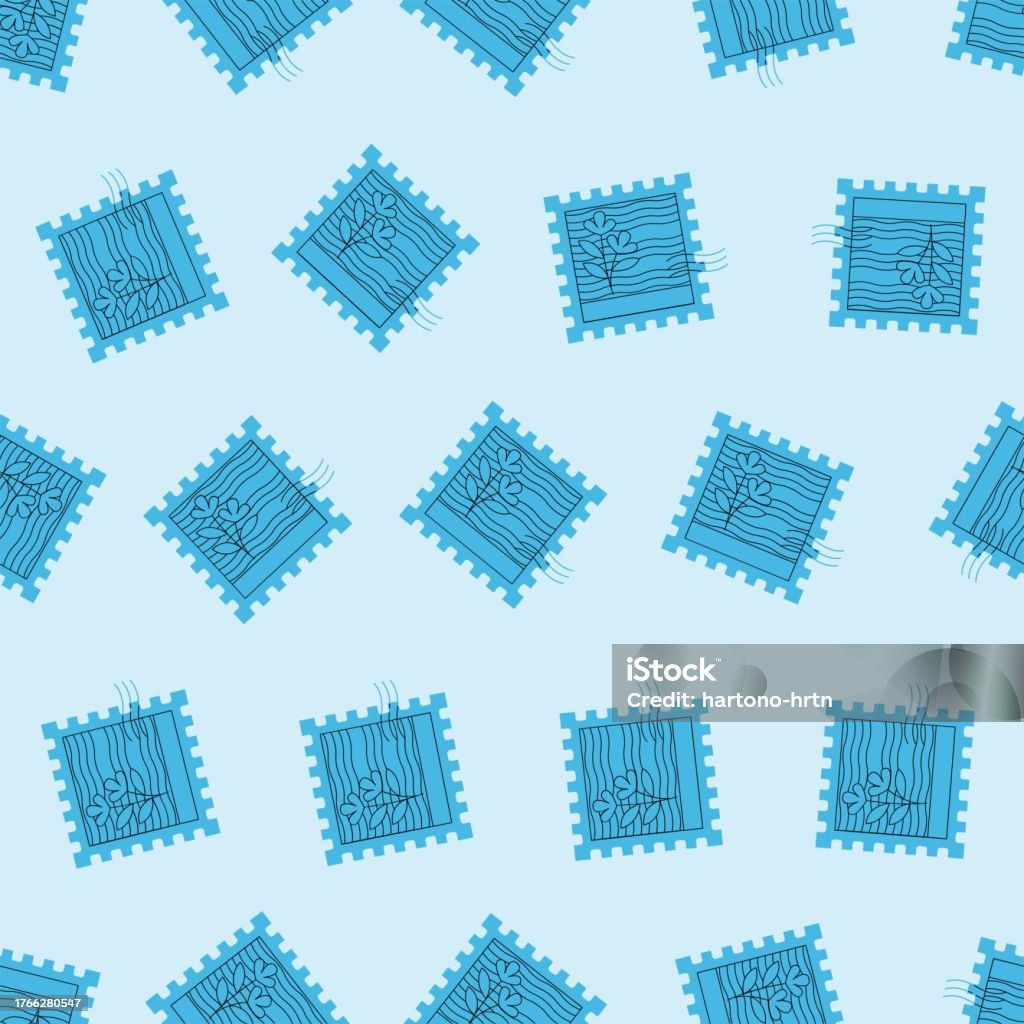 Postage Background Flat Line Postage Stamp Seamless Pattern Suitable For Backgrounds ...