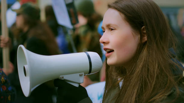 istock Young woman at demonstration 1766288009